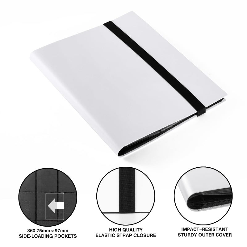 GEAoffice Card Binder 9 جيوب مجلد ألبوم بطاقات التداول 360 الجانب تحميل جيب الموثق للرياضة وبطاقات الألعاب MTG وغيرها من TCG الأبيض - Image 2